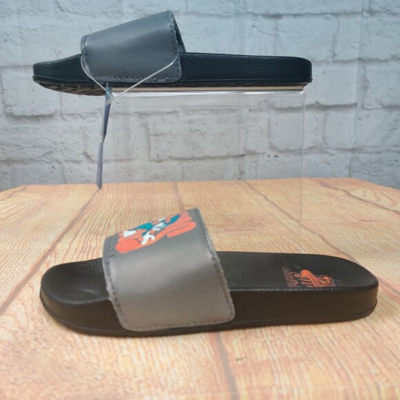 Space Jam Kids 11 Bugs Bunny Slides Black Gray A New Legacy Cartoon Pool Sandals - Picture 7 of 7